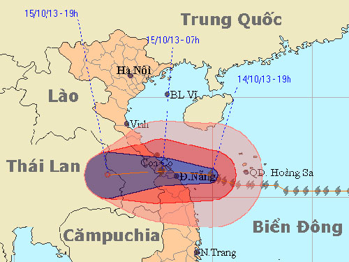 Hướng di chuyển của bão số 11